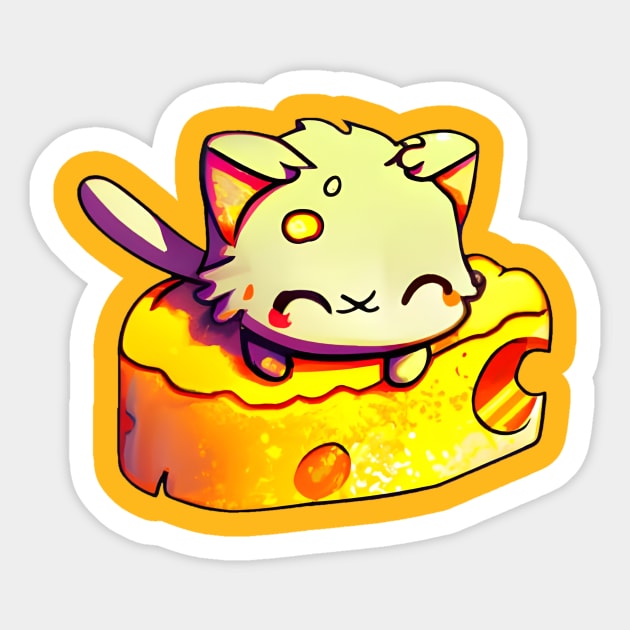 Not only mouse loves cheese Sticker by Meowsiful